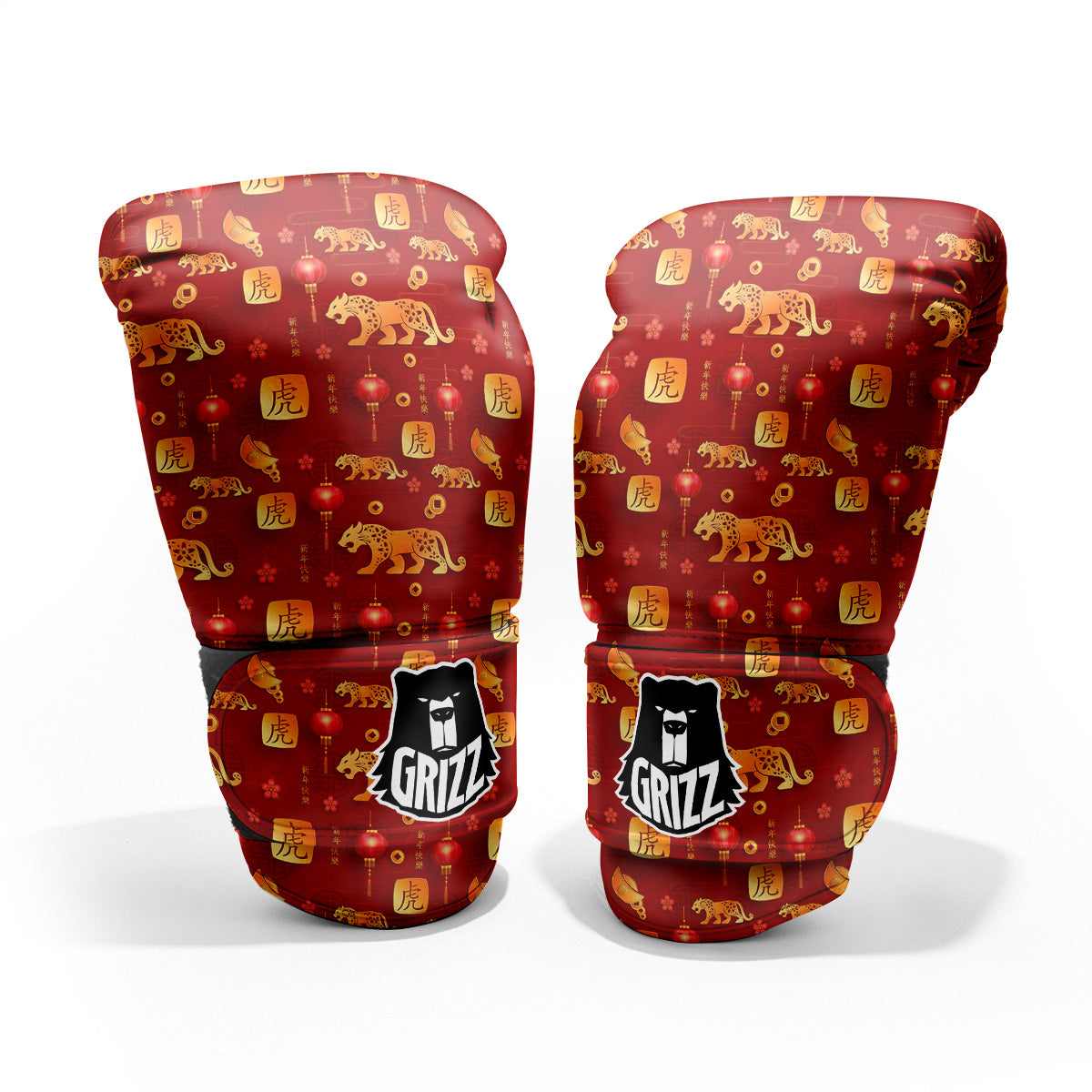 Tiger And Chinese New Year Print Pattern Pro Boxing Glove