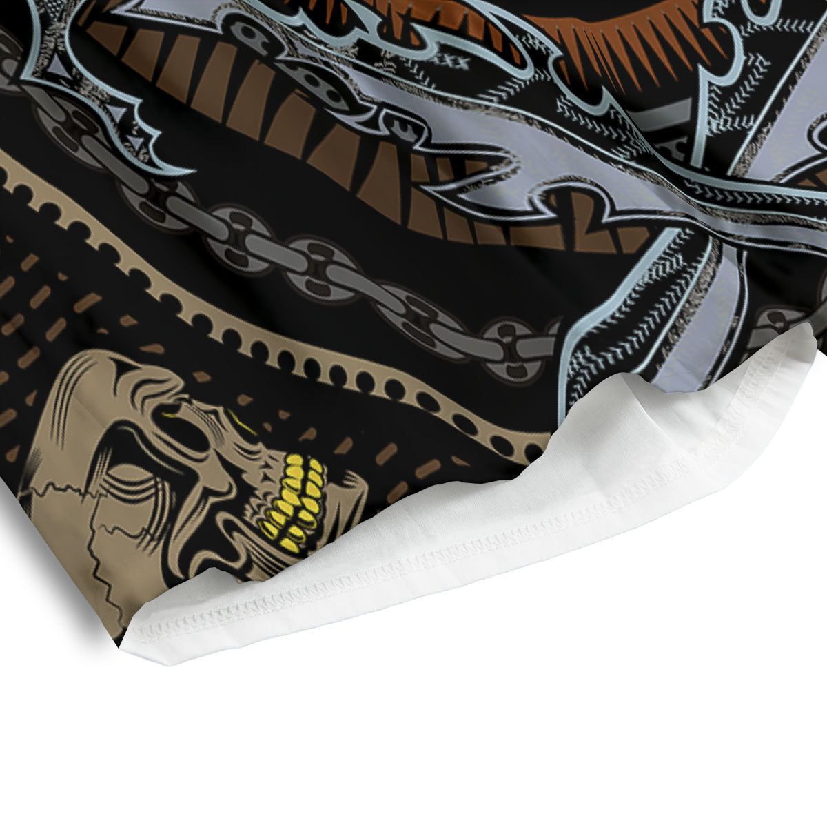 Tiger And Crossed Swords Print Men's Athletic Shorts