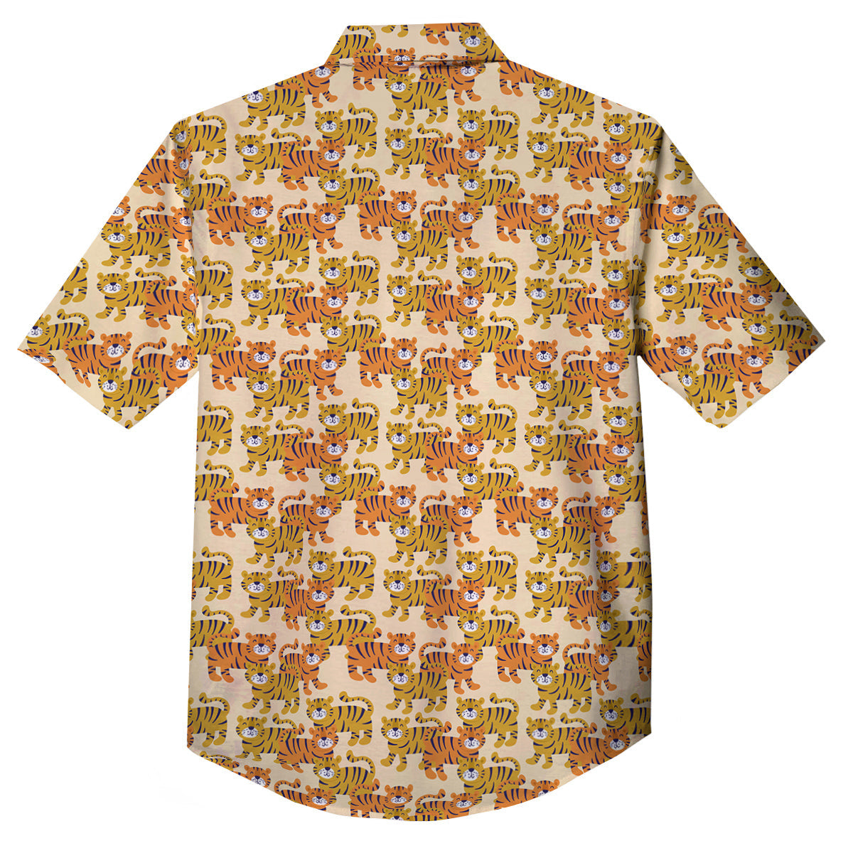 Tiger Cute Print Pattern Button Up Shirt-grizzshop