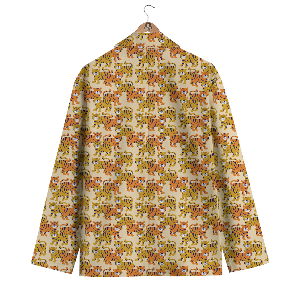 Tiger Cute Print Pattern Men's Blazer-grizzshop