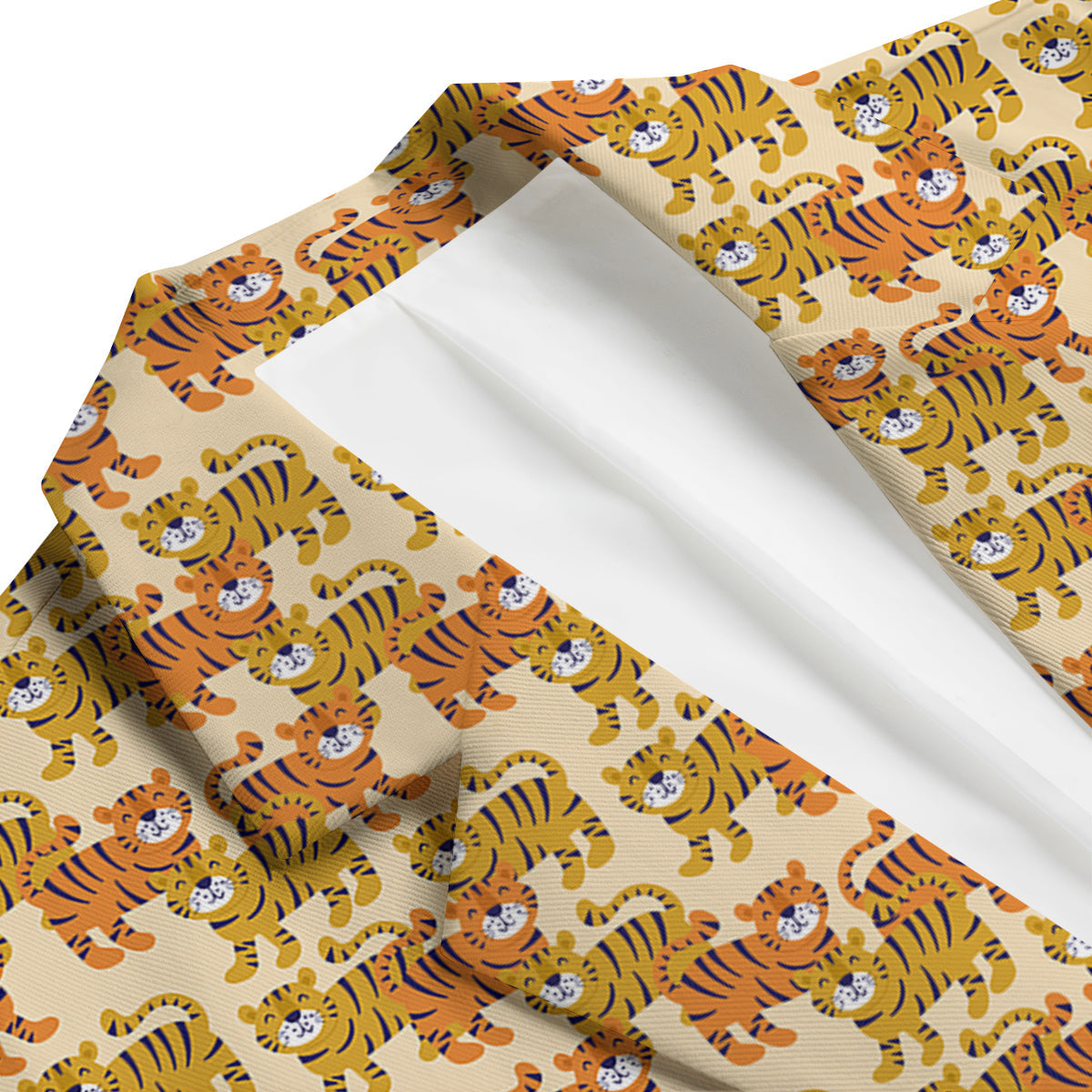 Tiger Cute Print Pattern Men's Blazer-grizzshop