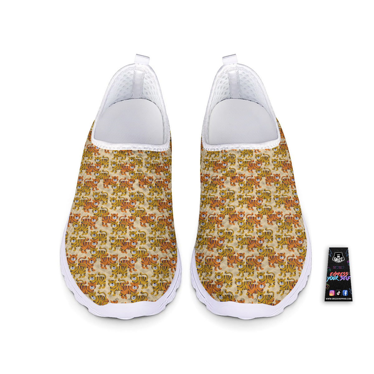 Tiger Cute Print Pattern Nurse Shoes-grizzshop