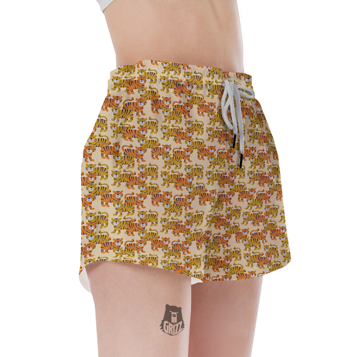 Tiger Cute Print Pattern Women's Shorts-grizzshop