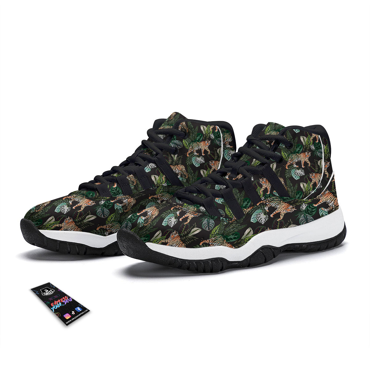Tiger Exotic Tropical Black Bball Shoes-grizzshop