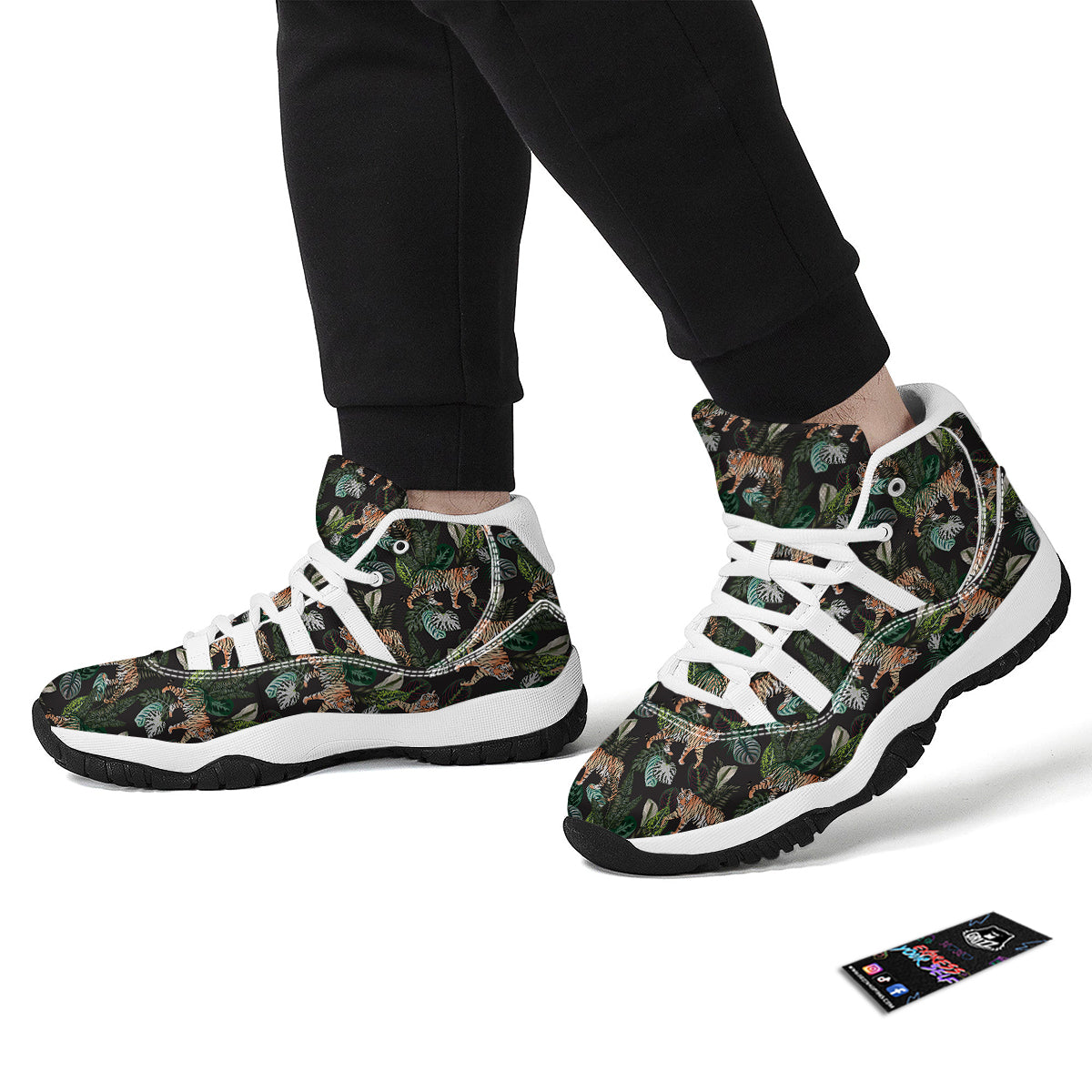 Tiger Exotic Tropical White Bball Shoes-grizzshop