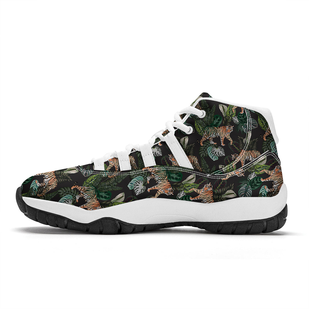 Tiger Exotic Tropical White Bball Shoes-grizzshop