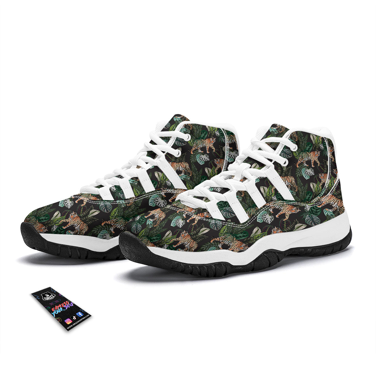 Tiger Exotic Tropical White Bball Shoes-grizzshop