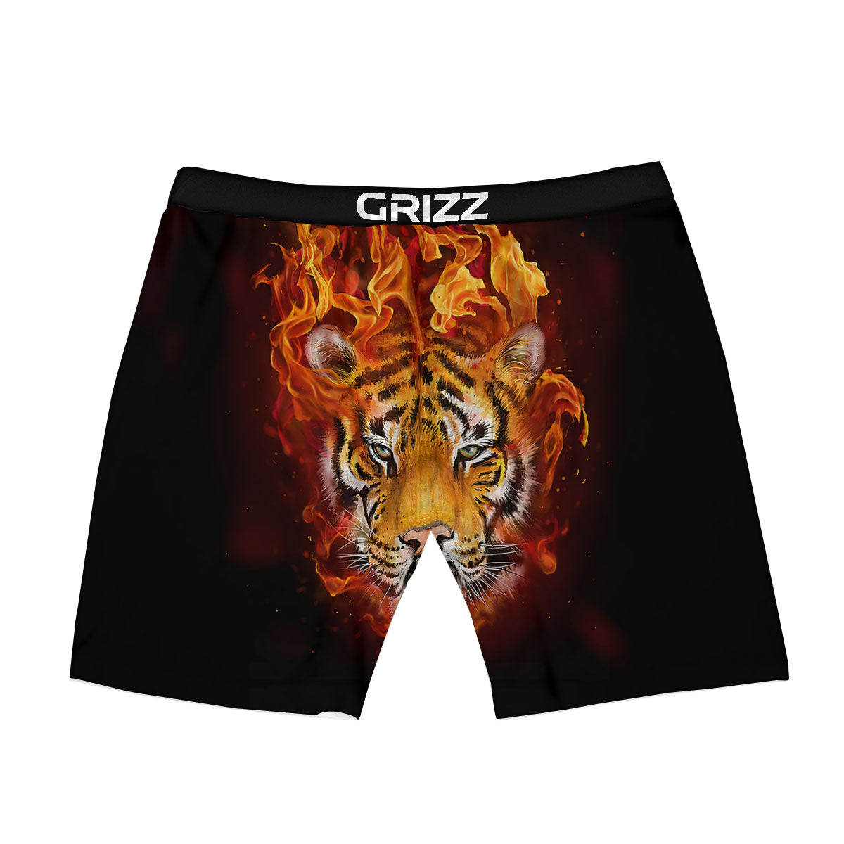 Tiger Flame Print Boxer Briefs-grizzshop
