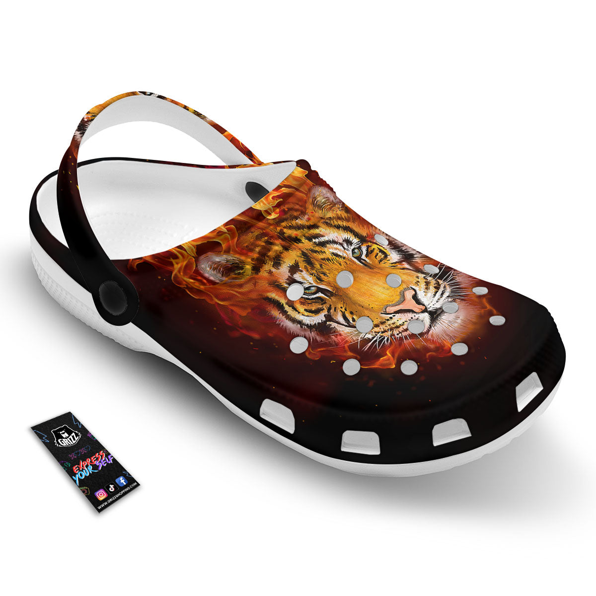 Tiger Flame Print Clog-grizzshop