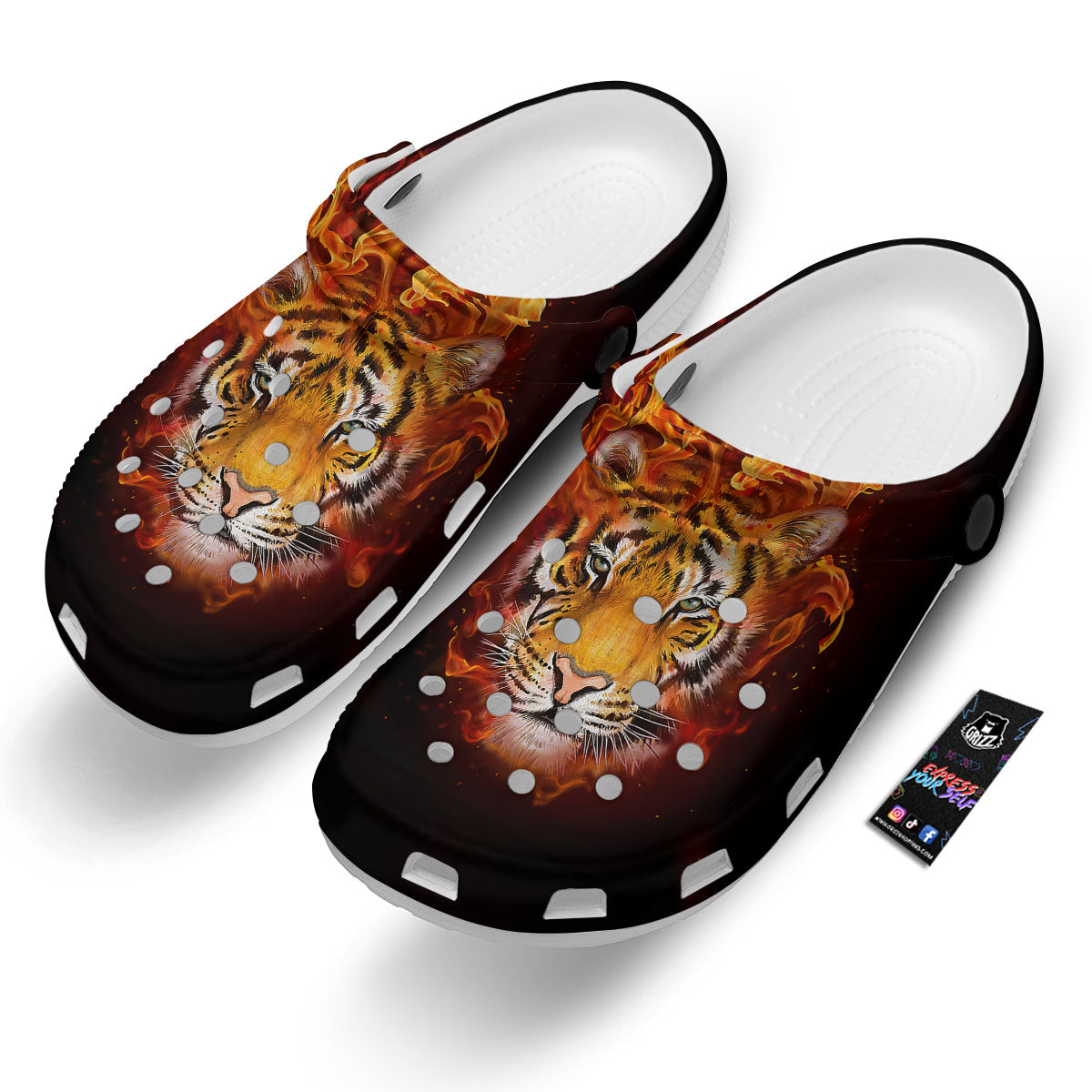 Tiger Flame Print Clog-grizzshop