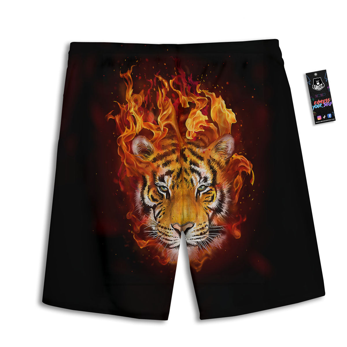 Tribal Maori Polynesian Tattoo Print Men's Athletic Shorts