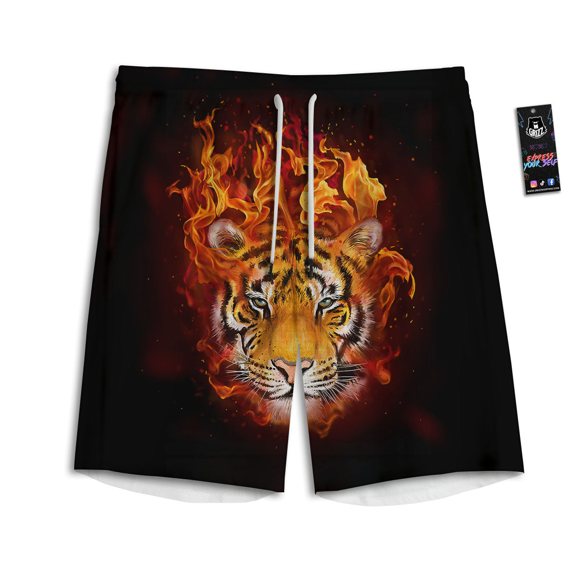 Tribal Maori Polynesian Tattoo Print Men's Athletic Shorts