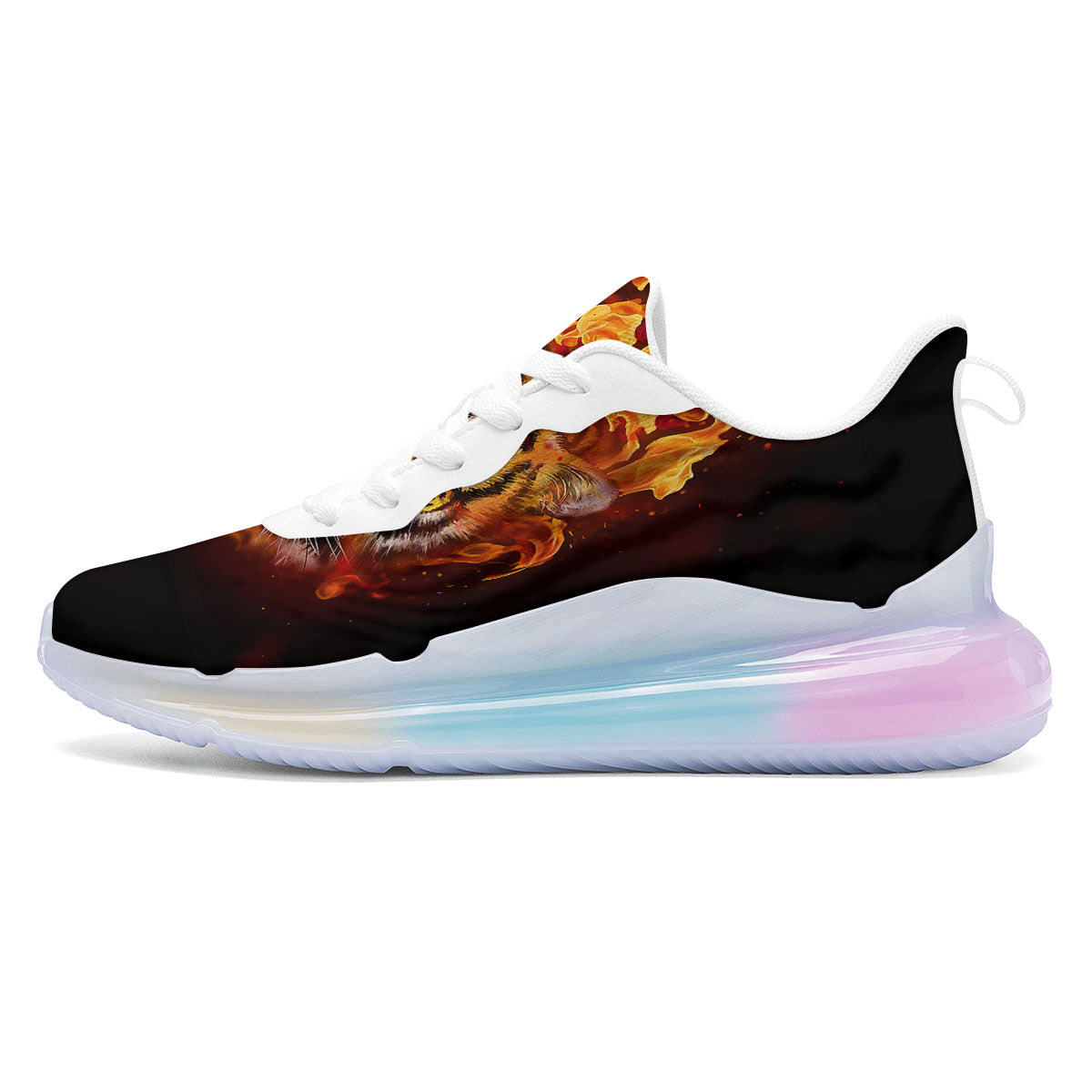 Tiger Flame Print Running Sneakers-grizzshop