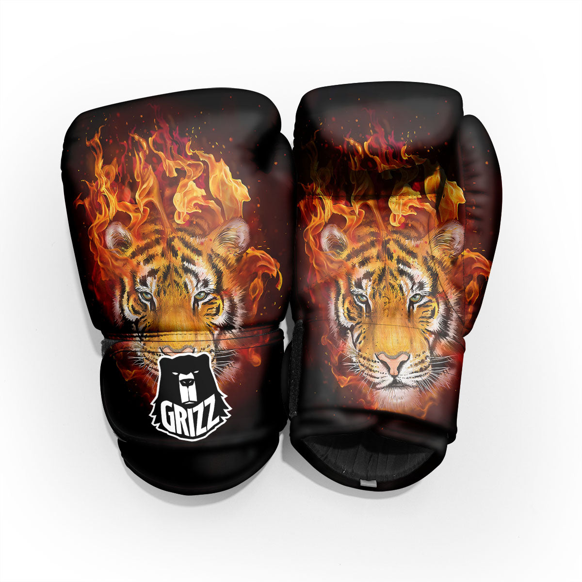 Tiger Flame Print Pro Boxing Glove