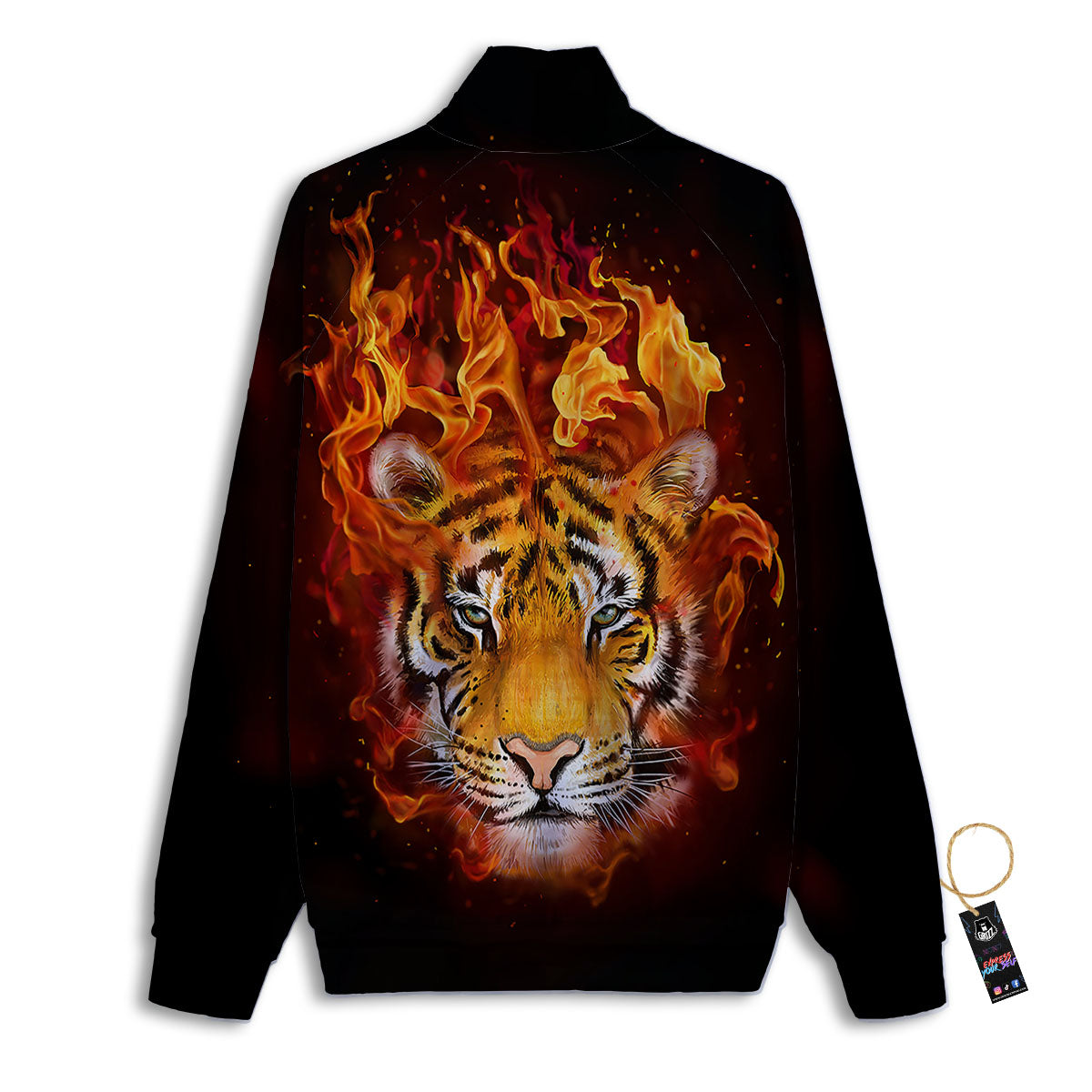 Tiger Flame Print Track Jacket-grizzshop