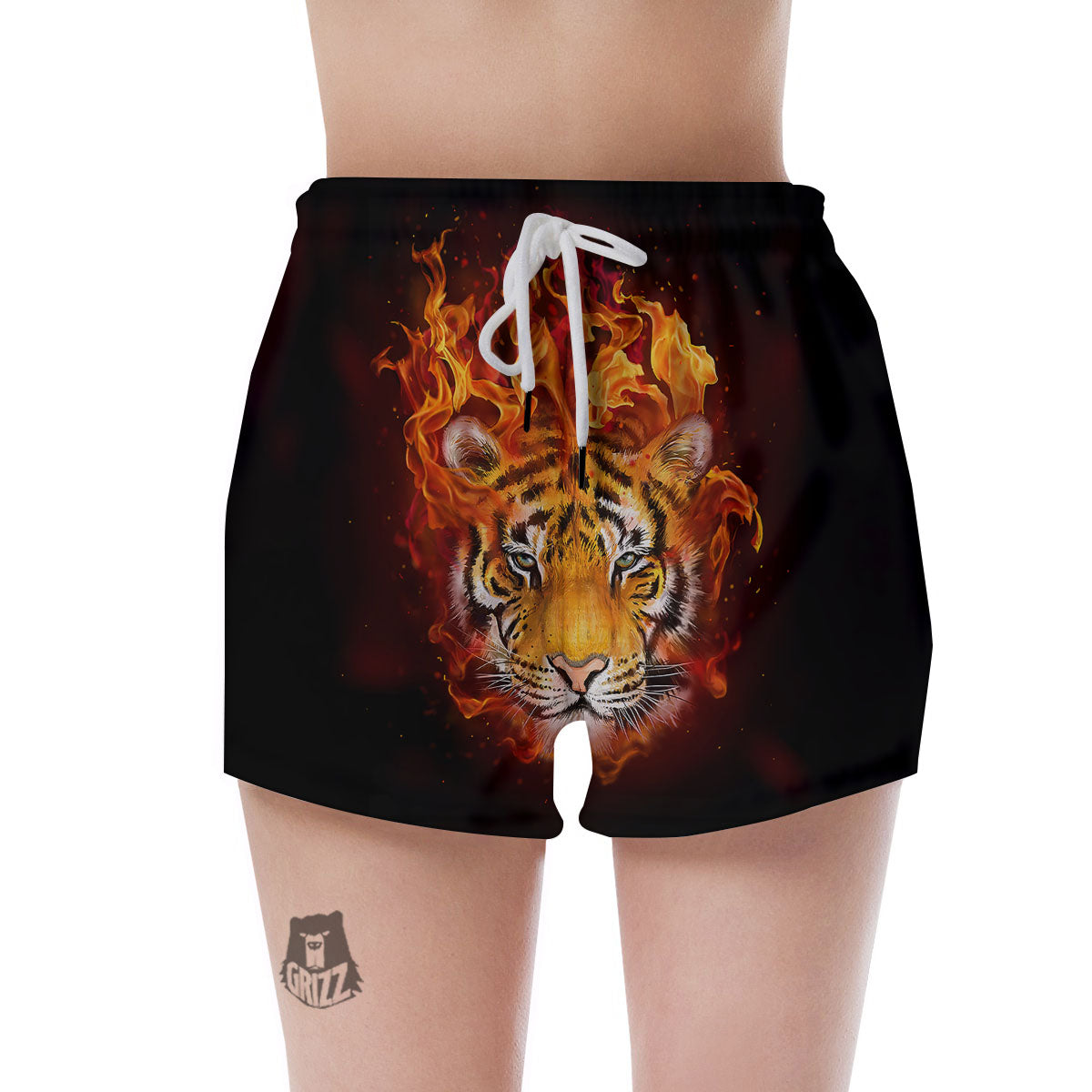 Tiger Flame Print Women's Shorts-grizzshop