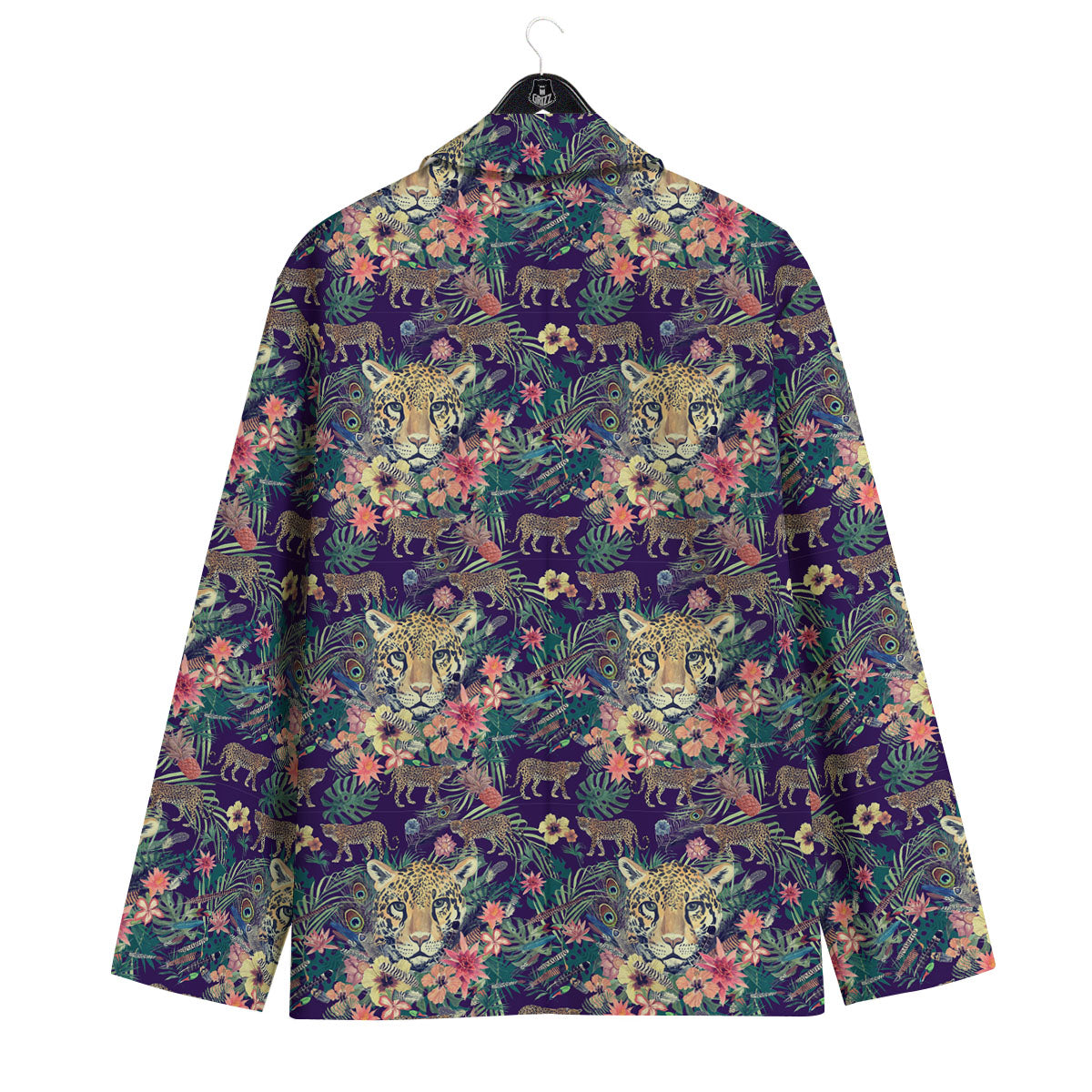 Tiger Flower And Print Pattern Men's Sport Coat-grizzshop