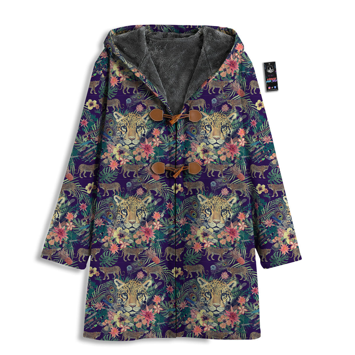 Tiger Flower And Print Pattern Men's Windbreaker Jacket-grizzshop