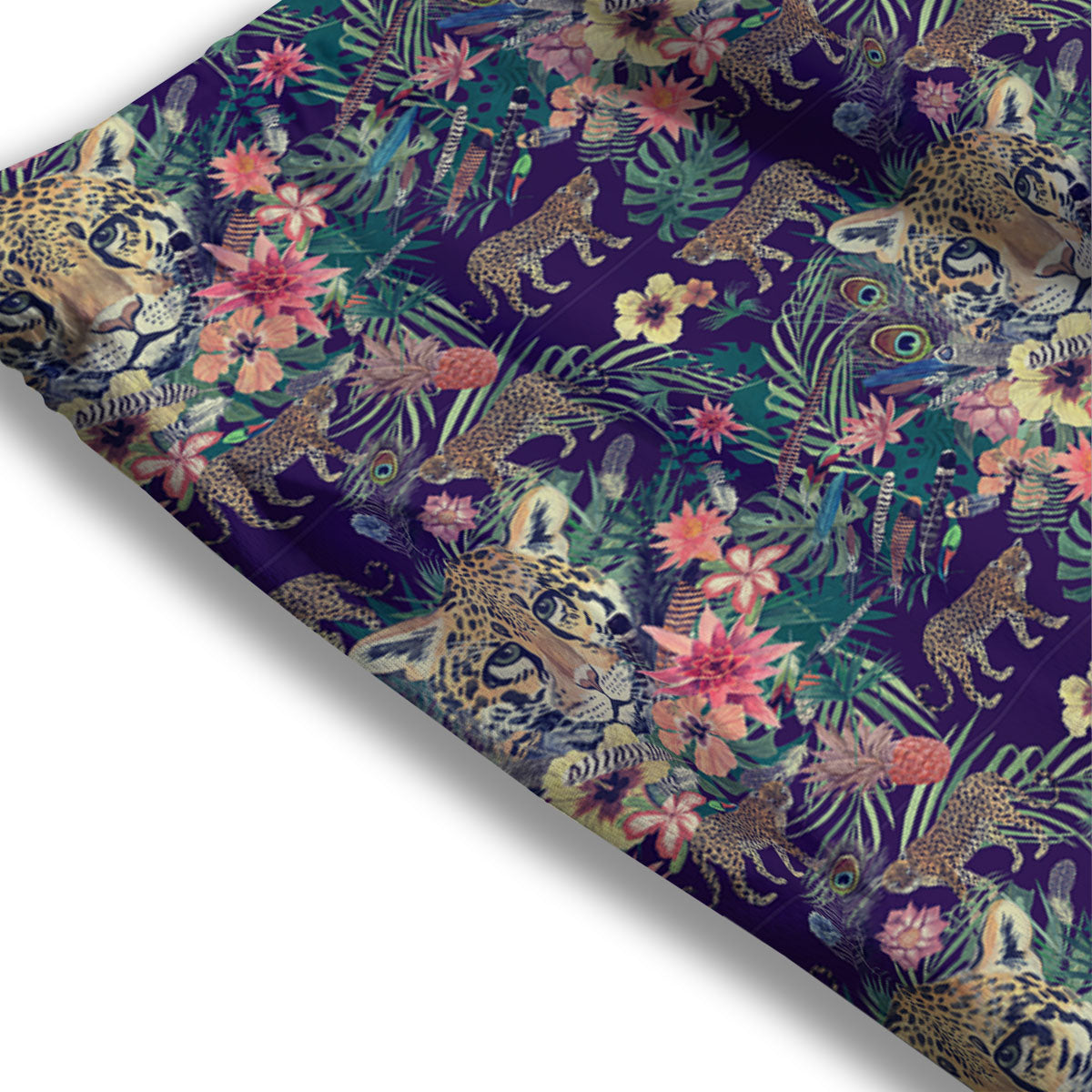 Tiger Flower And Print Pattern Mesh Shorts