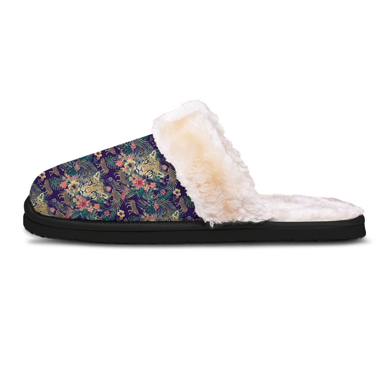 Tiger Flower And Print Pattern Slippers-grizzshop