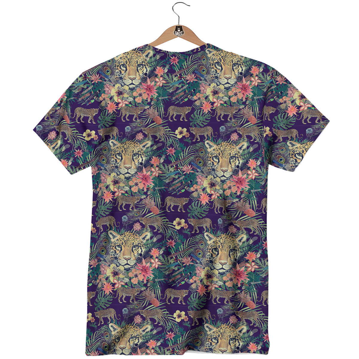 Tiger Flower And Print Pattern T-Shirt-grizzshop