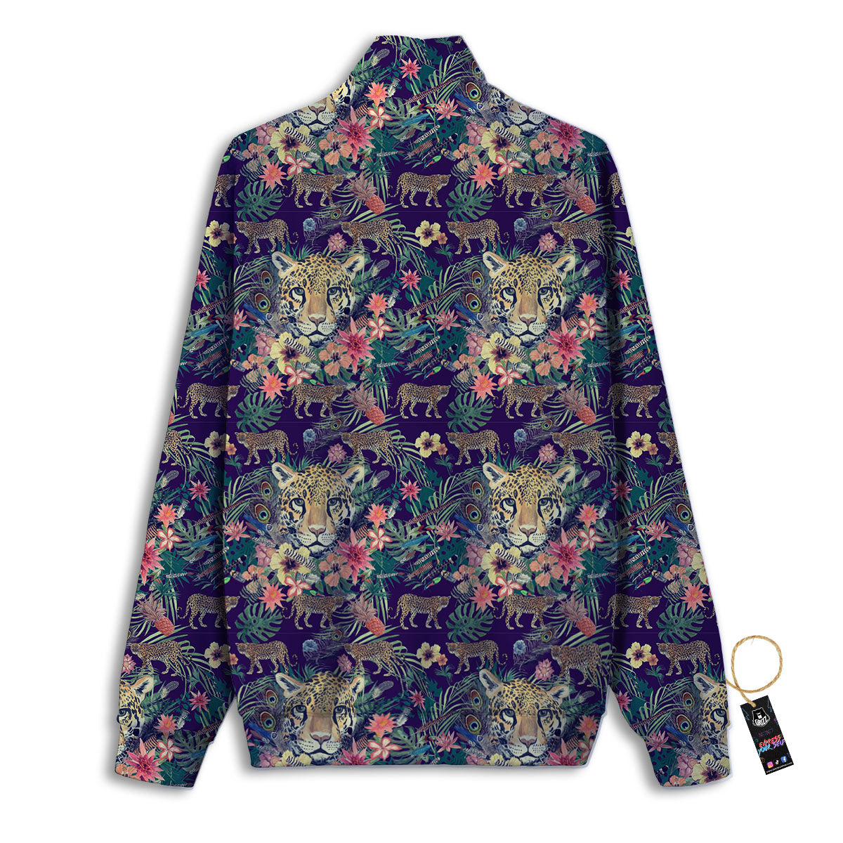 Tiger Flower And Print Pattern Track Jacket-grizzshop