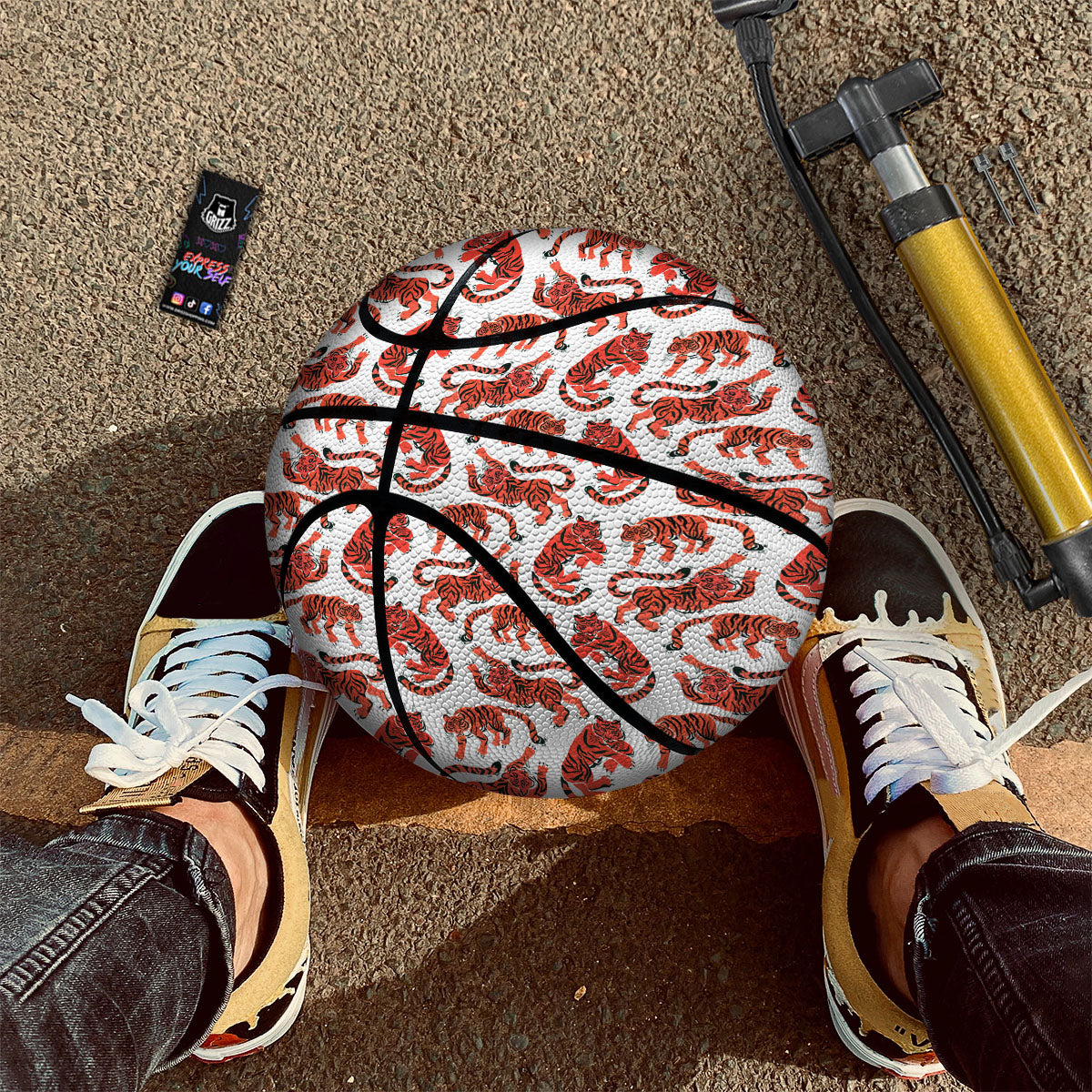 Tiger Gouache Print Pattern Basketball-grizzshop