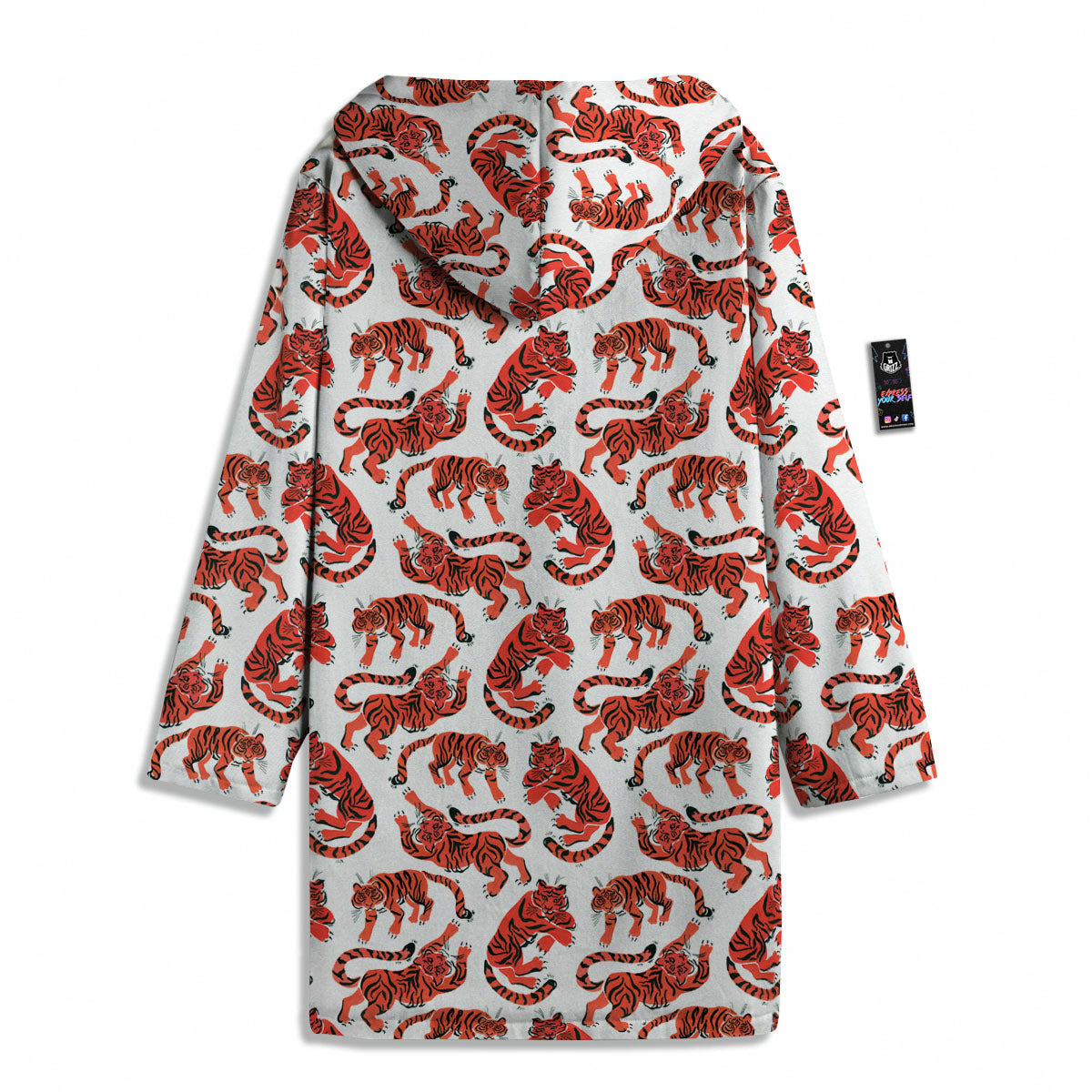 Tiger Gouache Print Pattern Men's Windbreaker Jacket-grizzshop