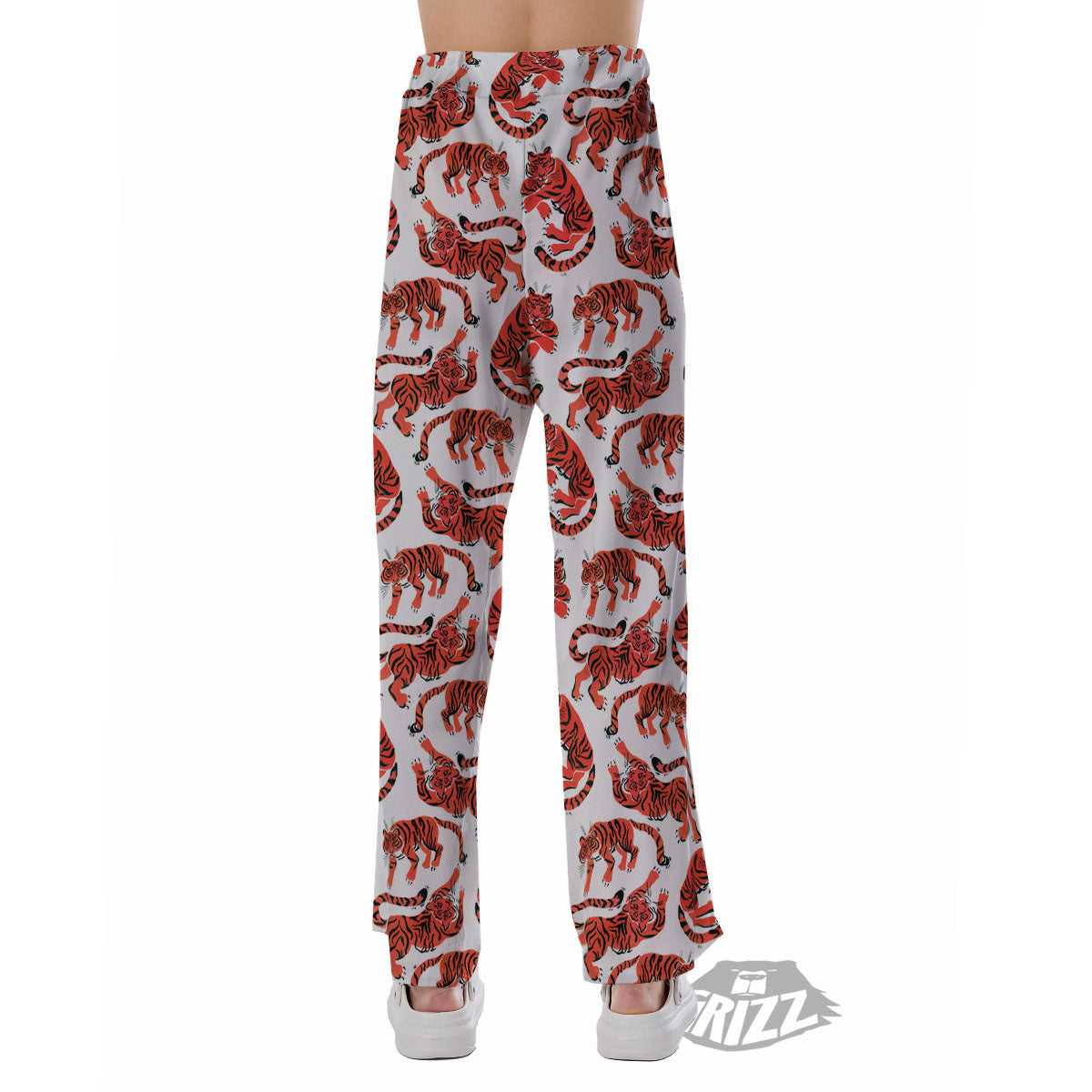 Tiger Gouache Print Pattern Pajama Pants-grizzshop