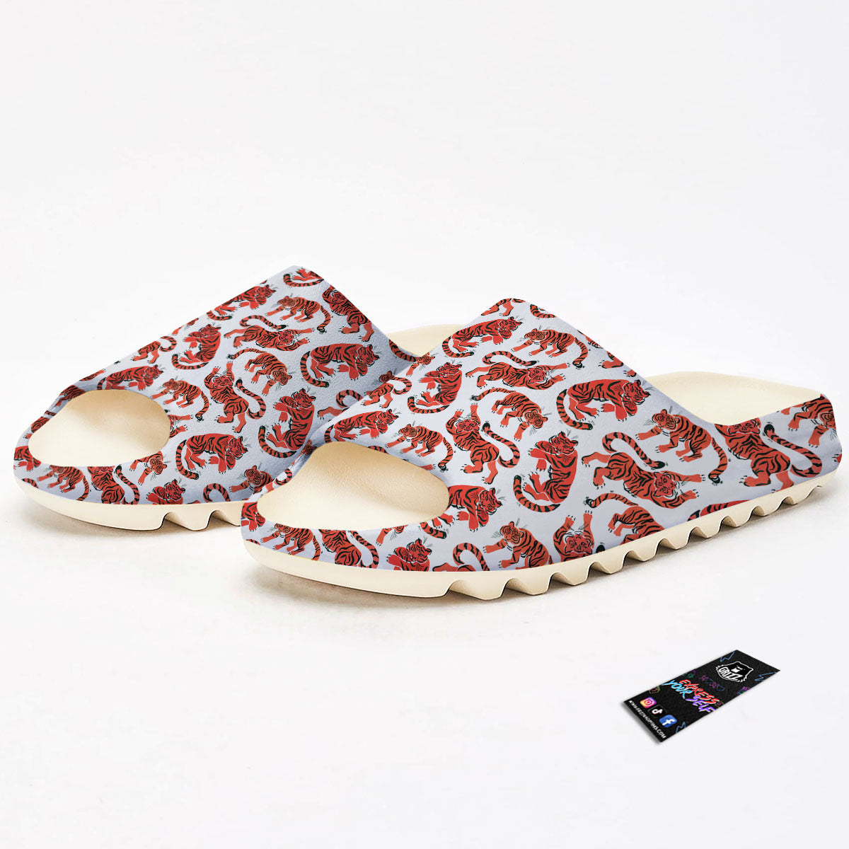 Tiger Gouache Print Pattern Sandals-grizzshop