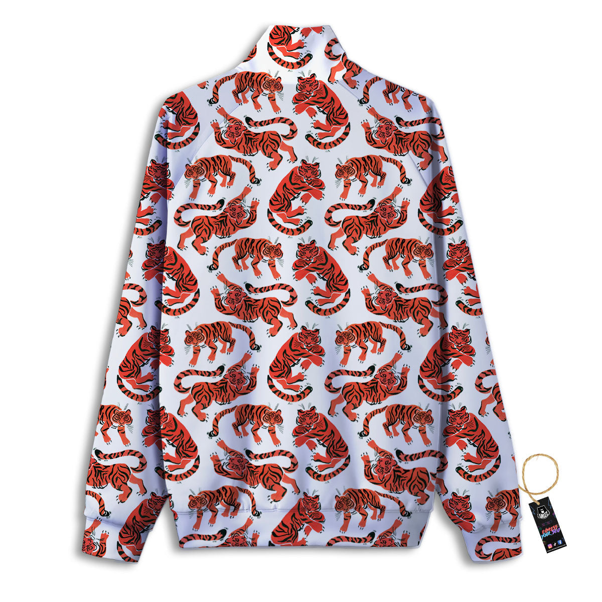 Tiger Gouache Print Pattern Track Jacket-grizzshop