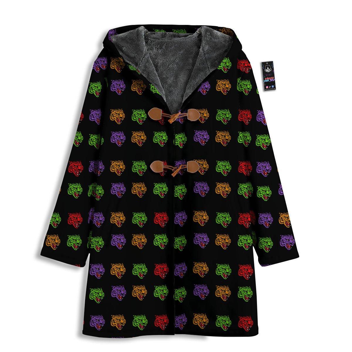 Tiger Head Colorful Print Pattern Men's Windbreaker Jacket-grizzshop