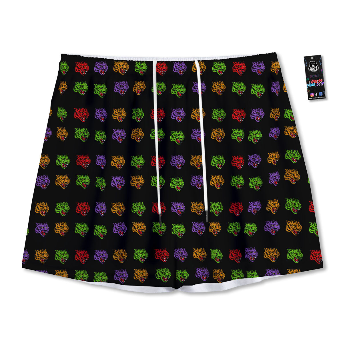 Texture Golf Ball Print Mesh Shorts