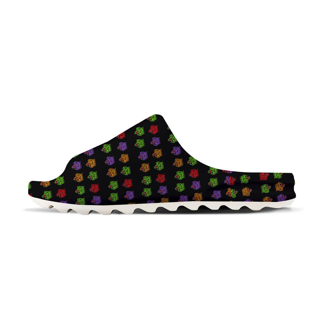 Tiger Head Colorful Print Pattern Sandals-grizzshop
