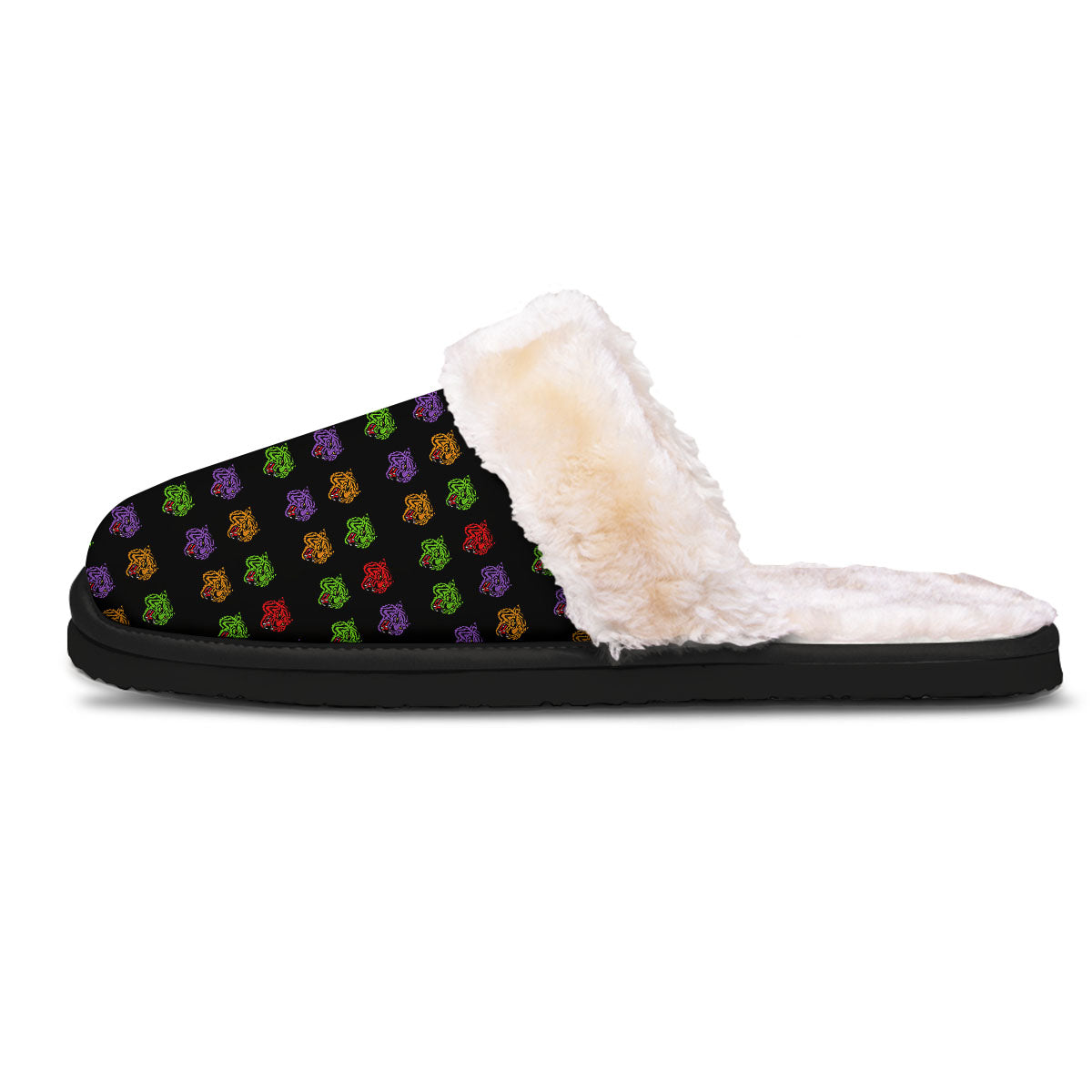 Tiger Head Colorful Print Pattern Slippers-grizzshop