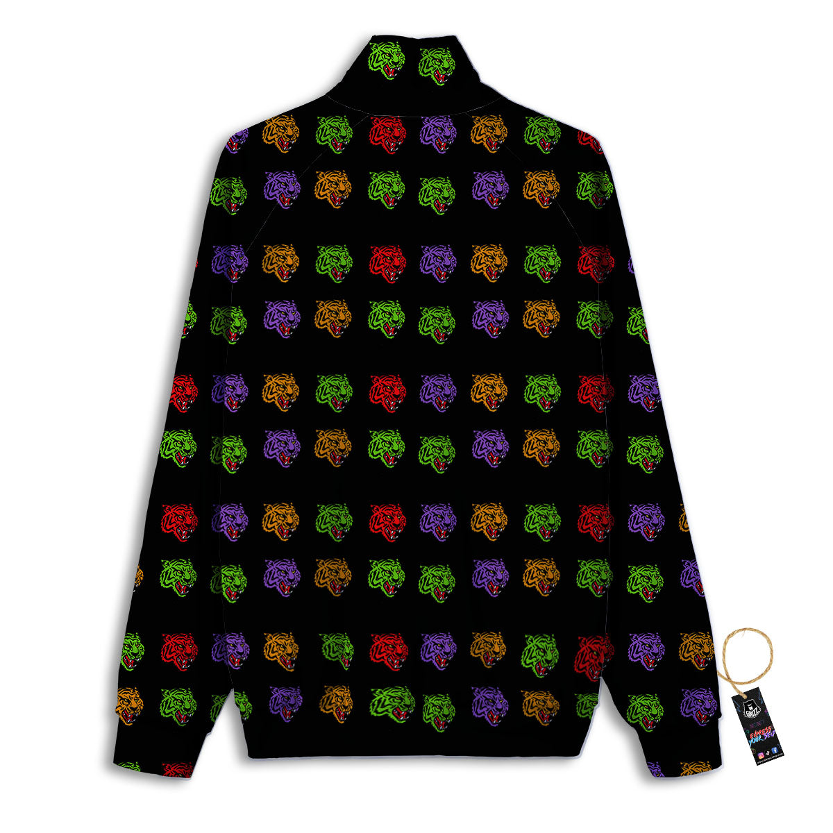 Tiger Head Colorful Print Pattern Track Jacket-grizzshop