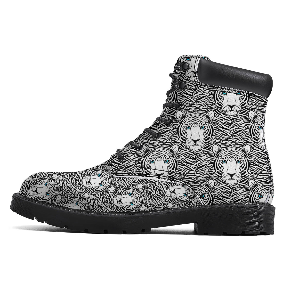 Tiger Head Striped Print Pattern Boots-grizzshop