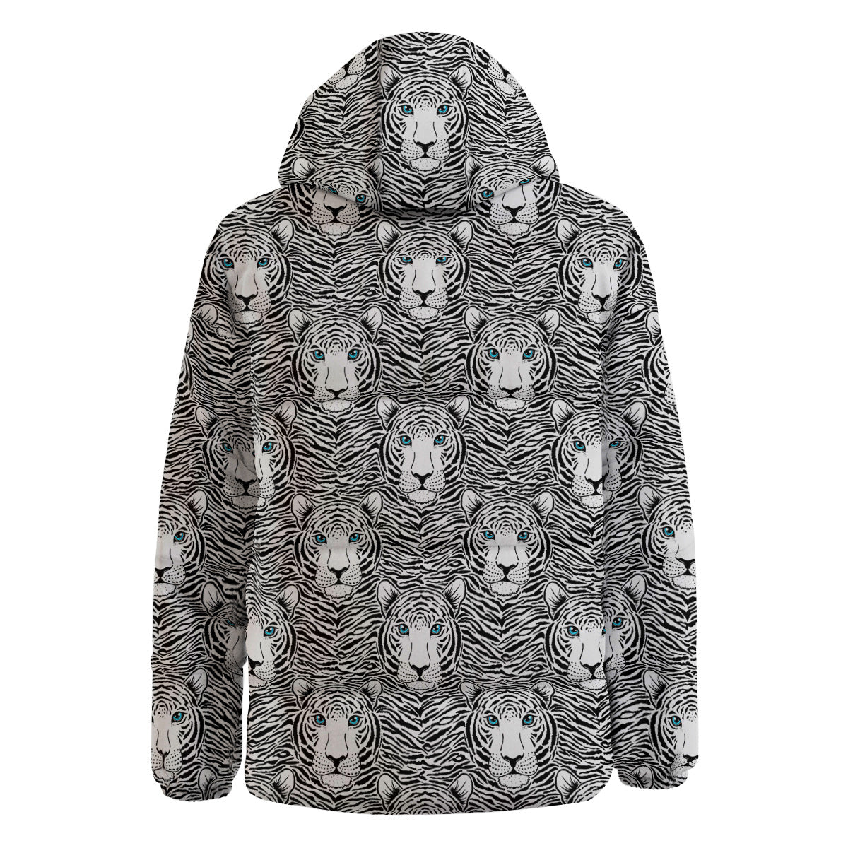 Tiger Head Striped Print Pattern Down Jacket-grizzshop