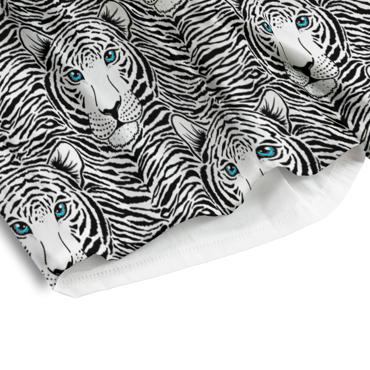 Tiger Head Striped Print Pattern Men's Athletic Shorts