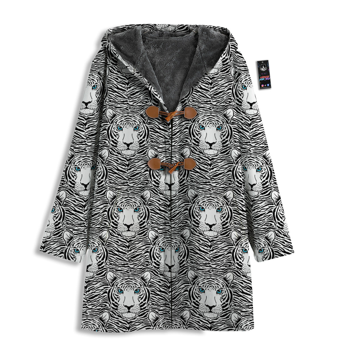 Tiger Head Striped Print Pattern Men's Windbreaker Jacket-grizzshop