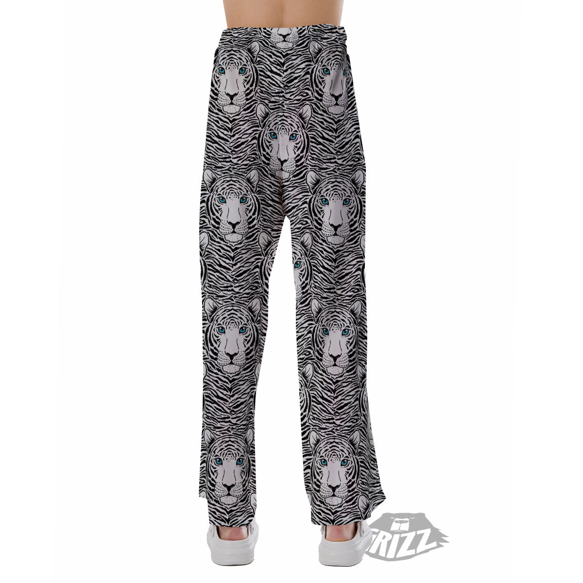 Tiger Head Striped Print Pattern Pajama Pants-grizzshop
