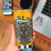 Tiger Head Tattoo Print Tumbler-grizzshop