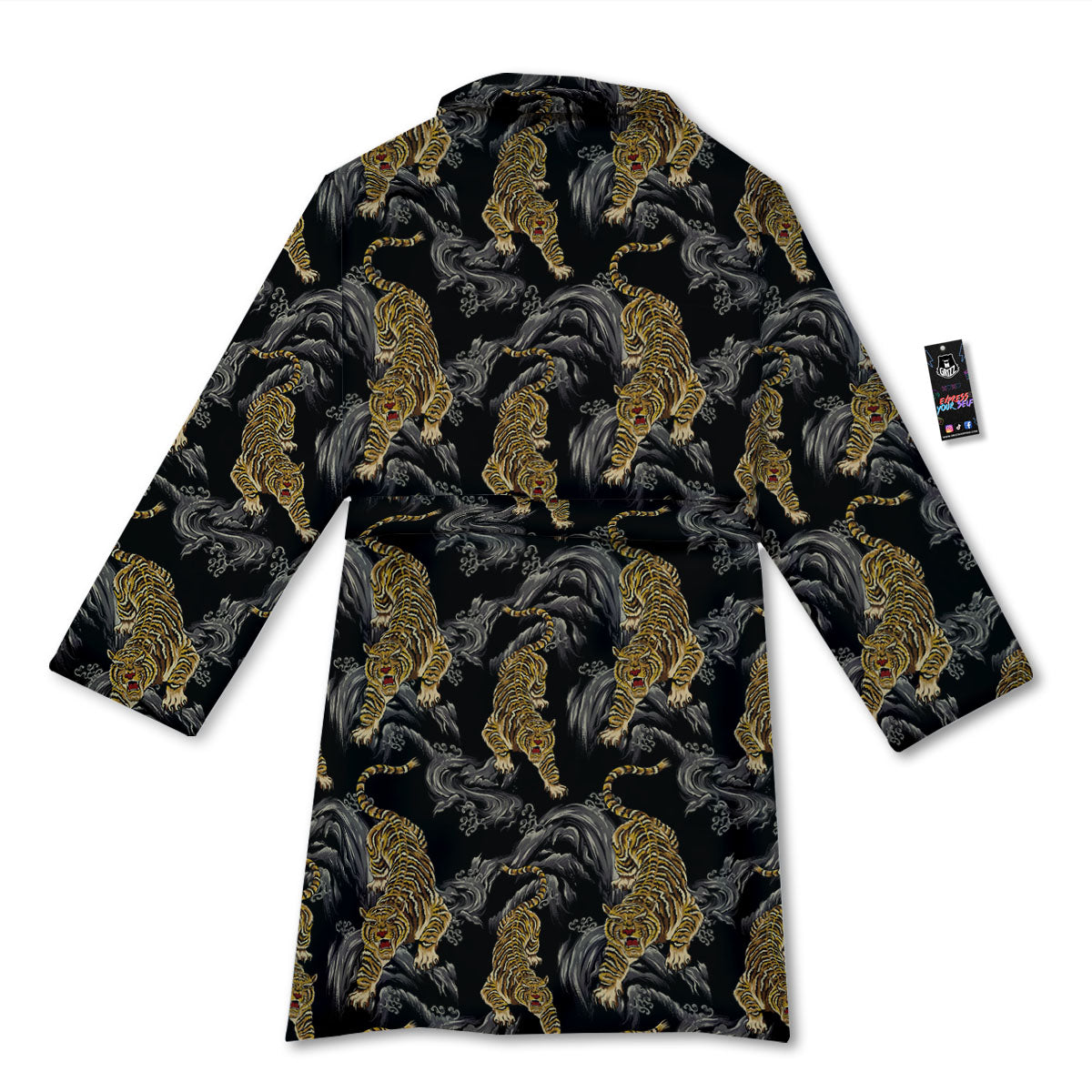 Tiger Japanese Print Pattern Bathrobe-grizzshop
