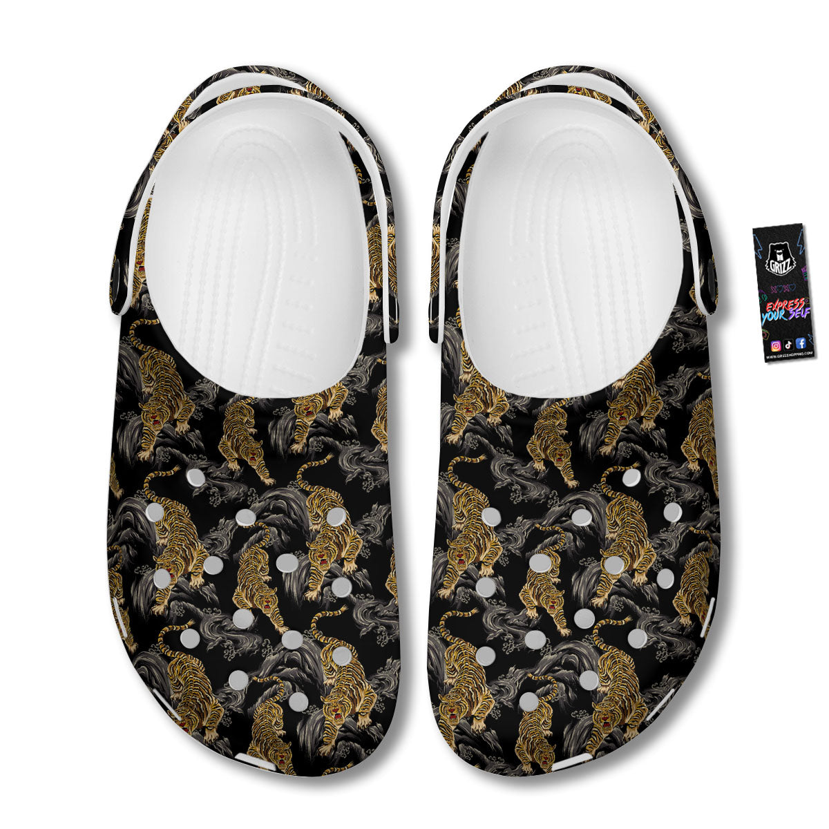 Tiger Japanese Print Pattern Clog-grizzshop