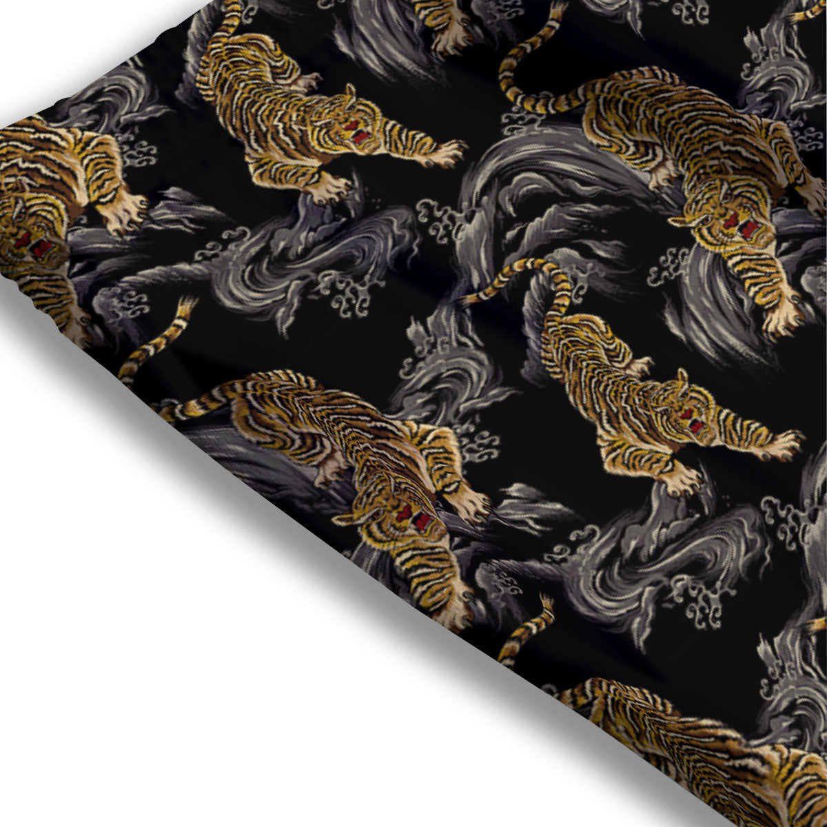 Tiger Japanese Print Pattern Mesh Shorts