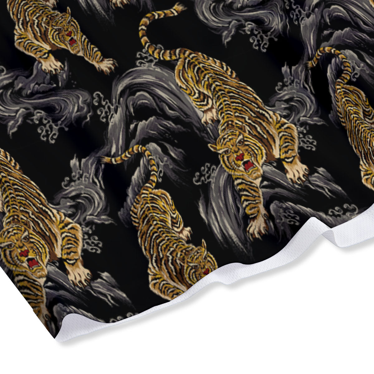 Tiger Japanese Print Pattern Mesh Shorts