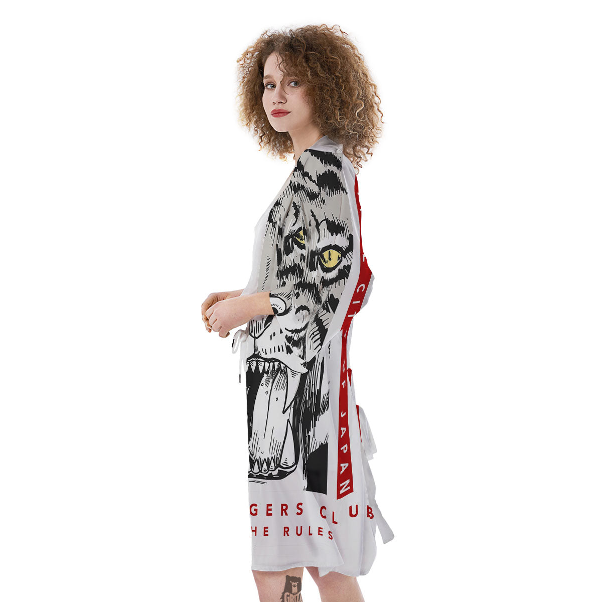 Tiger Japanese Style Print Kimono-grizzshop