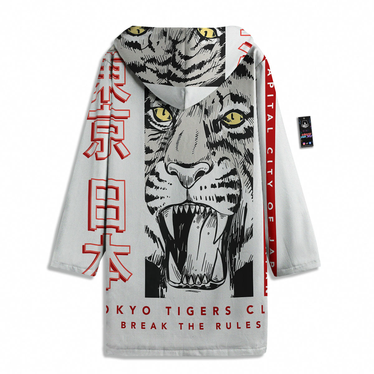 Tiger Japanese Style Print Men's Windbreaker Jacket-grizzshop