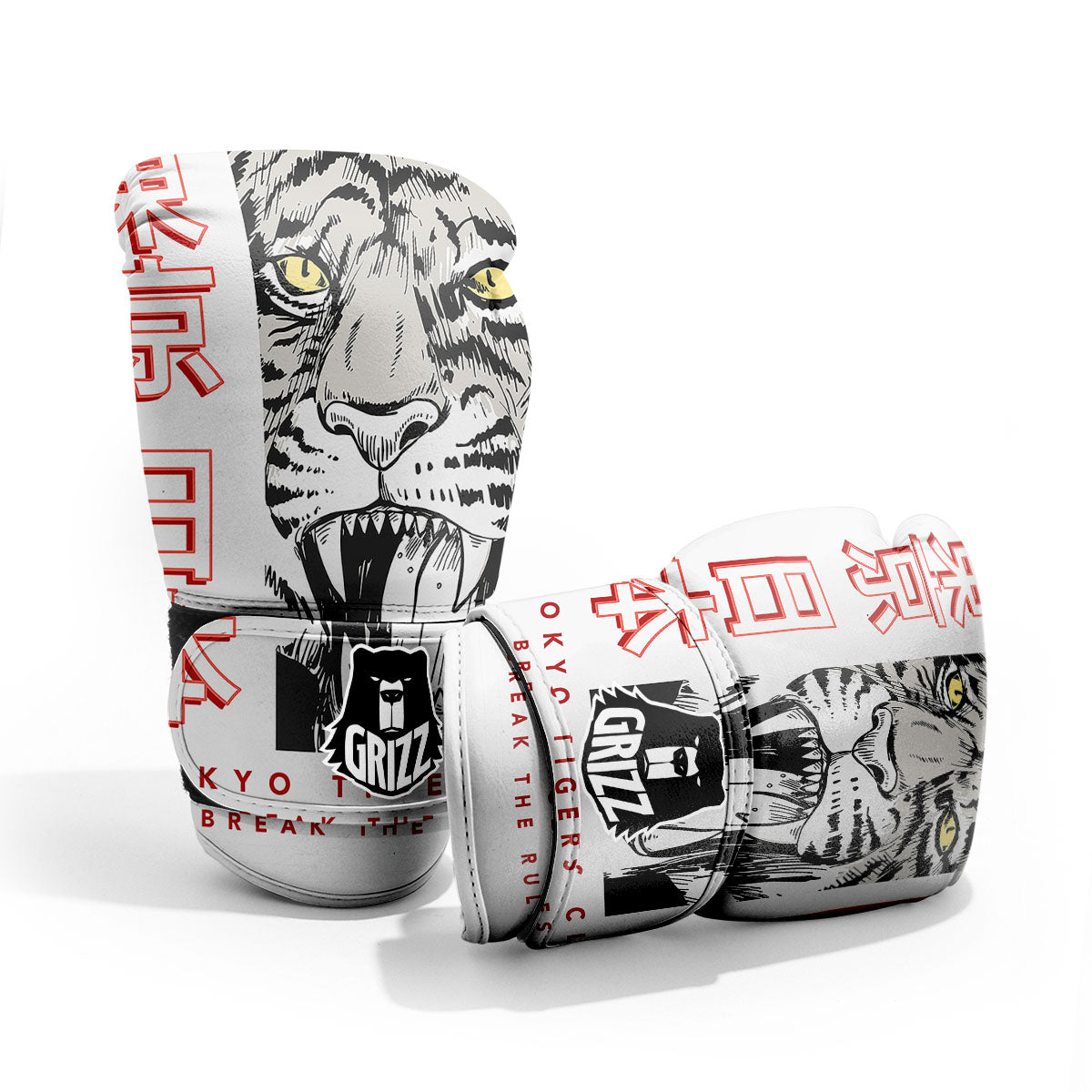 Tiger Japanese Style Print Pro Boxing Glove