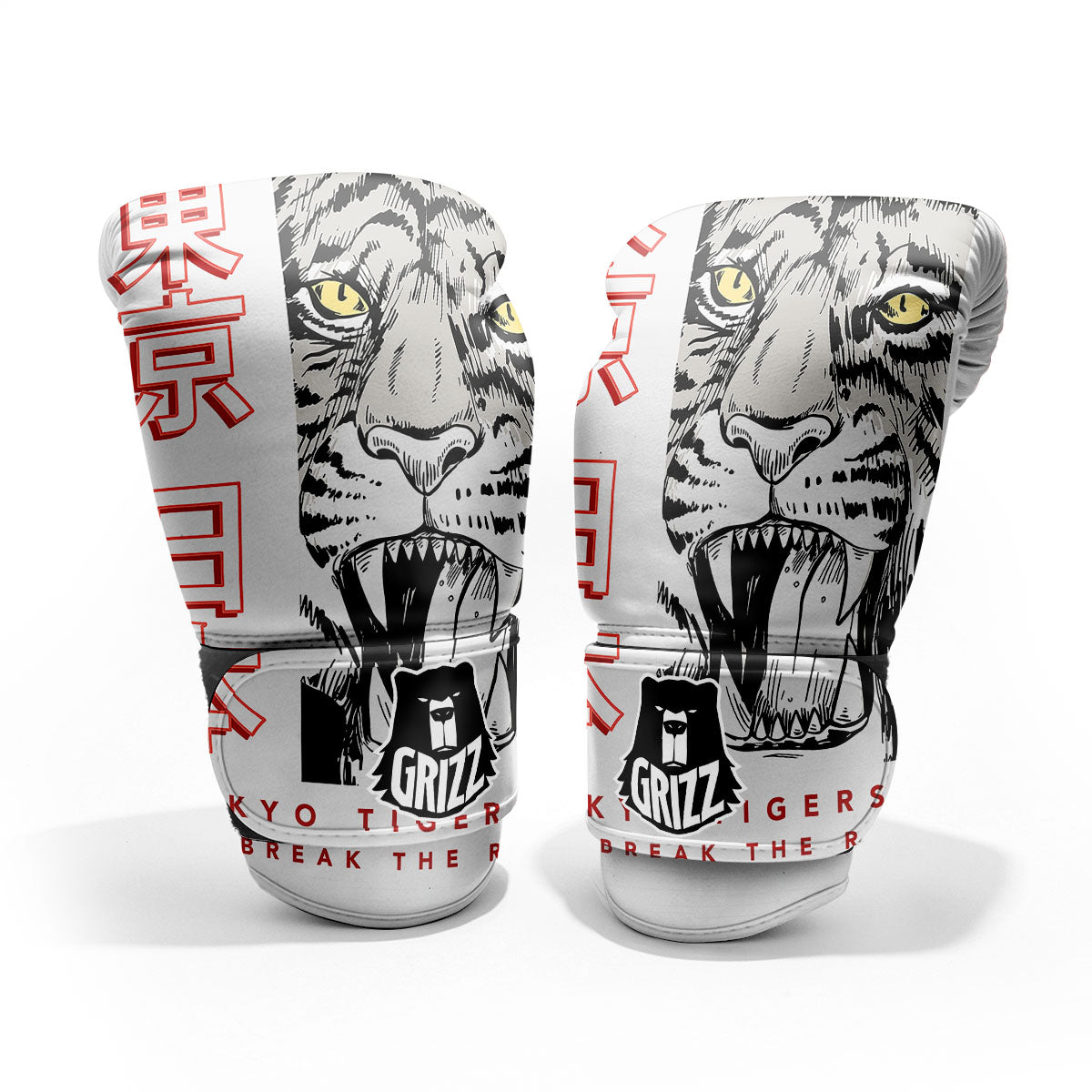 Tiger Japanese Style Print Pro Boxing Glove